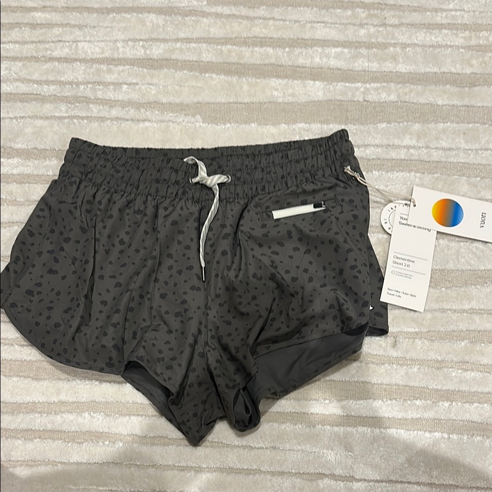 Vuori Gray Athletic Shorts with Drawstring Waistband